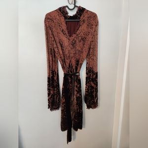 Eile Tahari silk velvet dress with sash